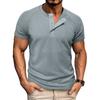 Summer Men's Henley Shirt Fashion Men's Short-sleeved T-shirt Trend Versatile Casual Short-sleeved Tops