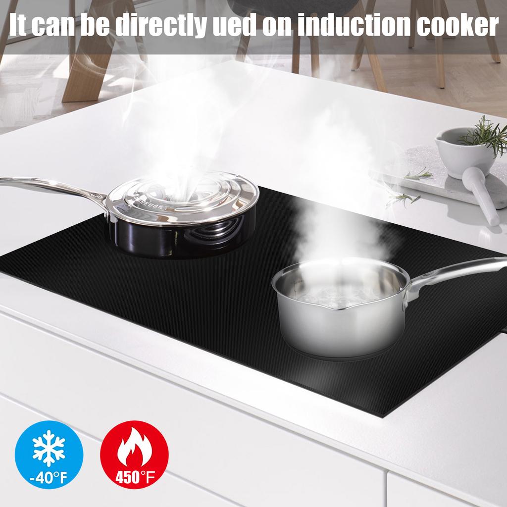 Induction Cooker Mat Silicone Electric Stove Protector Mat Non-Slip Baking Plate Protector Multipurpose Kitchen Acssories