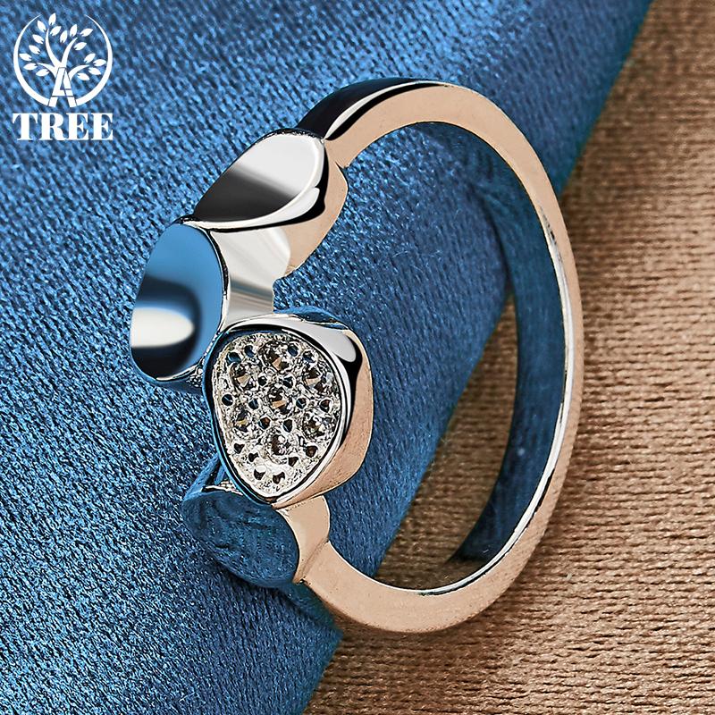 Ювелирные изделия из круглого кольца из стерлингового серебра 925 пробы с цирконом AAA