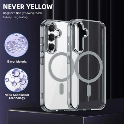 Чехол для Samsung Galaxy S24 FE, совместимый с прозрачным чехлом MagSafe TPU+PC для телефона