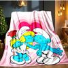 Blue Smur-f Characters Blanket Flannel Throw for Sofa, Indoor, Camping, Living Room, Office, Chair, And Bed Soft Birthday Gift