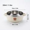Kids Cartoon 304 Stainless Steel Bowl Double Handles Student Rice Salad Fruit Ramen Bowls Double-Wall Drop-Resistant Tableware