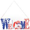 Independence Day Welcome Sign Wooden Alphabet Welcome Hanging Furnishing Decoration for Door Market
