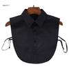 Women Fake Collar Adjustable Soft Cotton Half Shirts False Collar Solid Color Detachable Faux Collar Choker Tie Collar