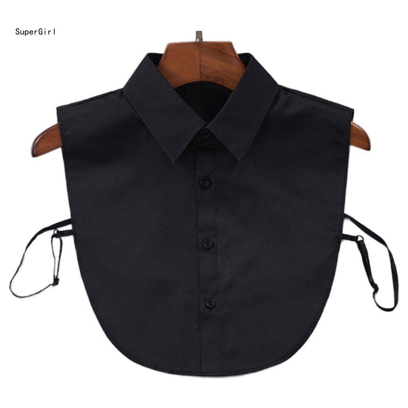 Женский поддельный воротник, регулируемый, мягкий, хлопковый, полурубашки, поддельный воротник, однотонный, съемный, поддельный воротник, воротник-чокер с завязкой