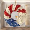 American Flag Eagle Wreath Decorative 4th of July Hanging Door Sign Wall Hanging Garland for Wall Front Door Farmhouse Decor