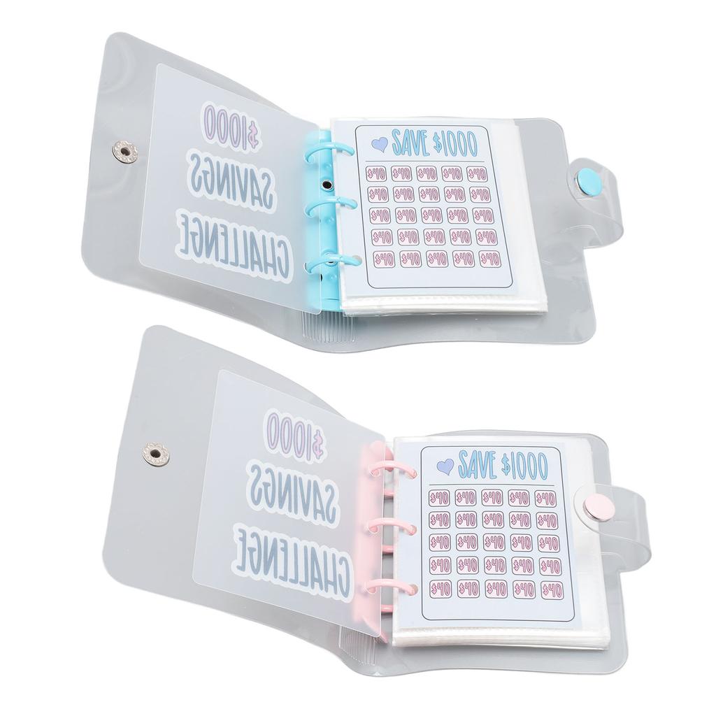1000 сбережений Challenge Многоцелевой ПВХ многоразовый мини-бюджет с наклейкой для денег Ma