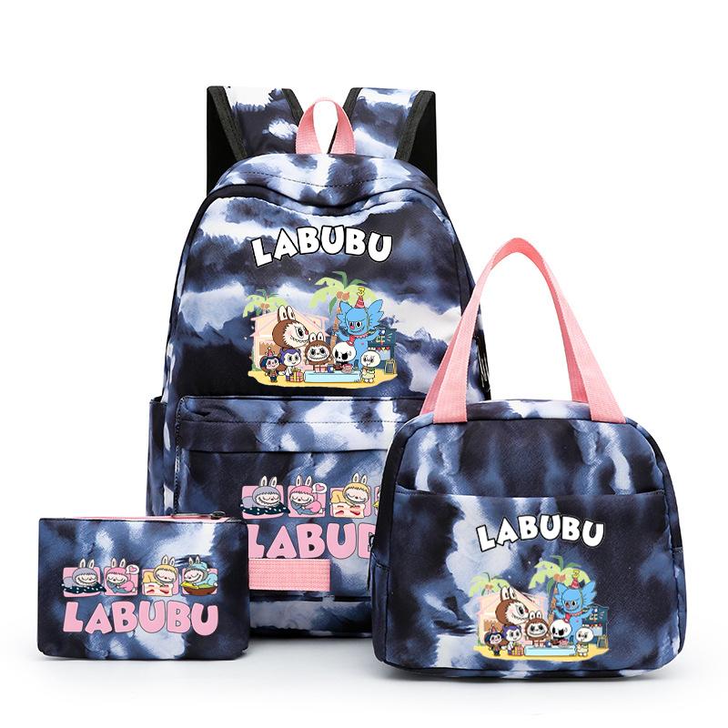 3Pcs/set Printed Backpack with Lunch Bag Pencil Case Student Teenager Boy Girl Bagpack Women's Backpack Set Travel Bag