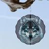 Wolf Wind Spinner 3D Metal Wind Chime for Garden Patio Outdoor Decor Holiday Gift for Halloween Thanksgiving Christmas