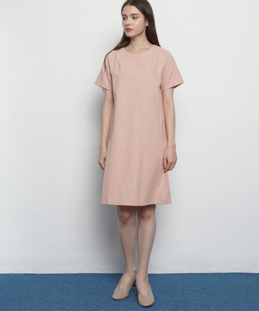 A Bon Women'S Cool Linen Mini Dress Beige