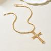 Stylish and Simple Thread Rotating Cross Necklace, Personalized Diamond-encrusted Versatile Twist Thick Chain Neck Chain