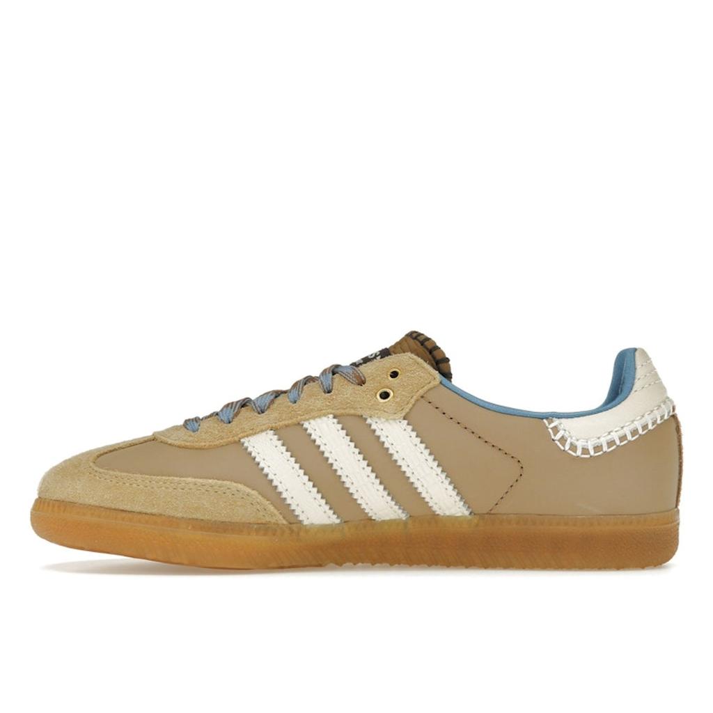 Wales Bonner x adidas Samba Нейлон Пустынный Белый Унисекс Кроссовки Коричневый Чудо-Белый Пепельно-Синий IH3261