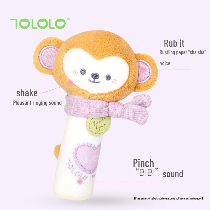 TOLOLO Ручная погремушка-палочка для новорожденных: Мини-игрушка для тренировки хвата у младенцев
