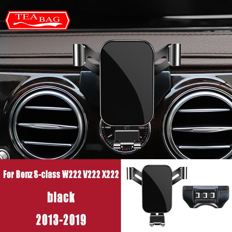 Adjustable Car Mobile Phone Holder For Mercedes-Benz S-Class W222 V222 X222 W223 GLB-Class X247 2021 Gravity Stand GPS Holder