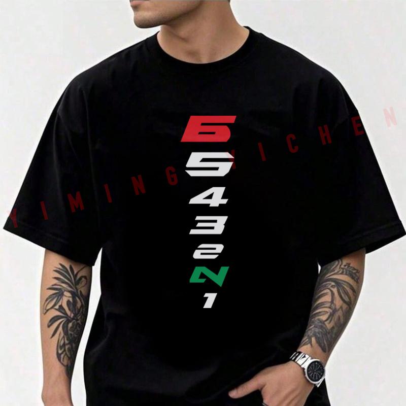Moto One Dwn Five Up 1N3456 Men's Fashion T-shirt Moto Cotton Casual Summer Comfortable Short Sleeve Tops