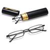 Elegant Portable Metal Frame Mini Ultra-thin Reading Glasses Pen Box Men Women Reading Glasses with Box Presbyopia Eyeglasses