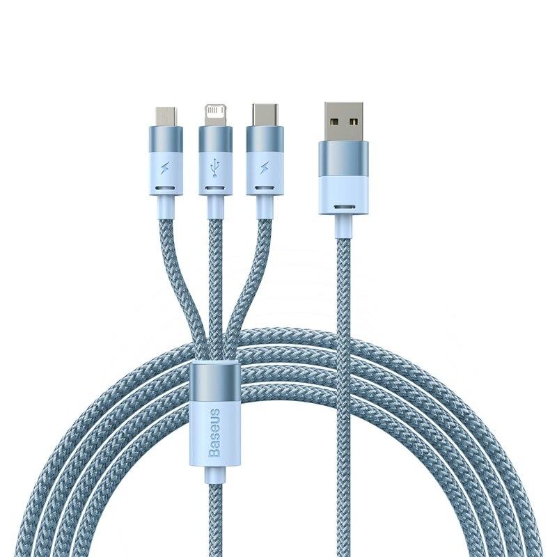 Baseus 3-в-1 USB-кабель Micro USB Type-C Быстрая зарядка Micro USB Type-C Кабель для передачи данных Для IP 14 13 Samsung Huawei