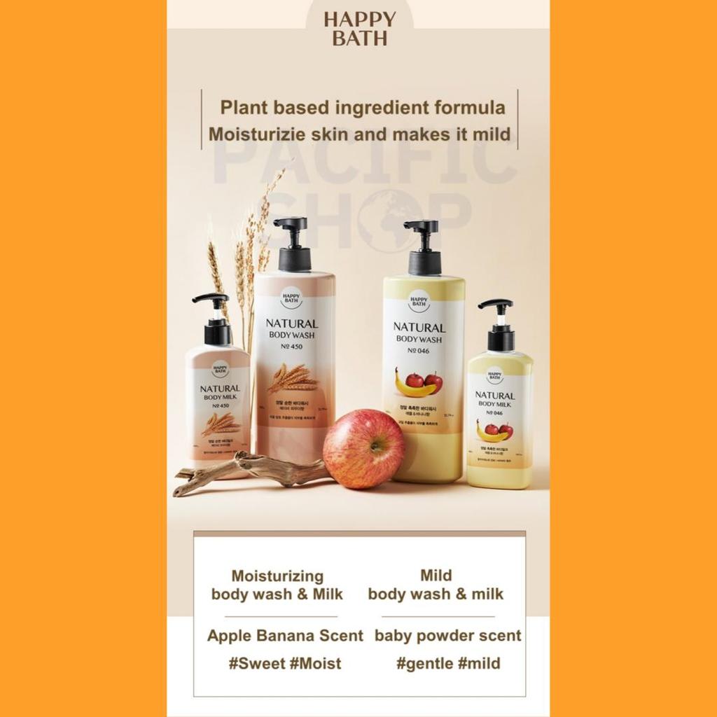 HAPPY BATH Real Gentle , Real Moist Body Wash 900ml(Babypower, Apple & Banana)