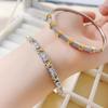 European and American Retro Two-color Electroplated Copper Zirconium Bracelet Light Luxury Does Not Fade Female Versatile High-end Bracelet