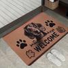 1 piece Dachshund printed "welcome" text floor mat, non-slip machine washable indoor and outdoor door mat