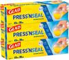 Glad Press and Seal 3 упаковки, 43,4 м (140г) Пищевая пленка для хранения, Кухонные принадлежности, Для повседневного использования, Большая вместимость, Универсальная пищевая пленка Costco для хранения, 3-