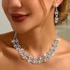 High-End Luxury Rhinestone Bridal Necklace & Earring Set