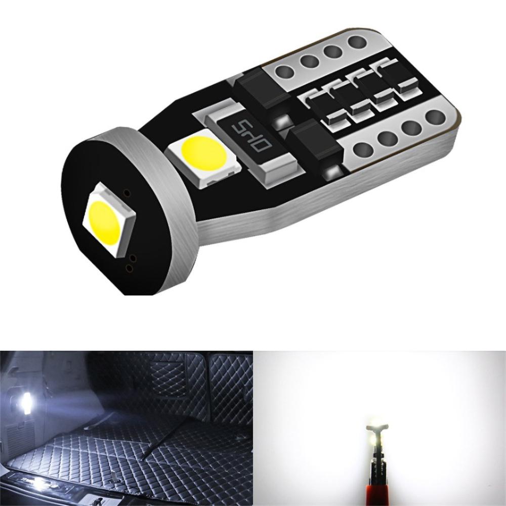 10X T10 Led W5W Car Led Bulbs 3030 6000K Canbus White Car Outline Light Signal Lamp Dome Reading License Plate Light Auto Interior Lights 12V
