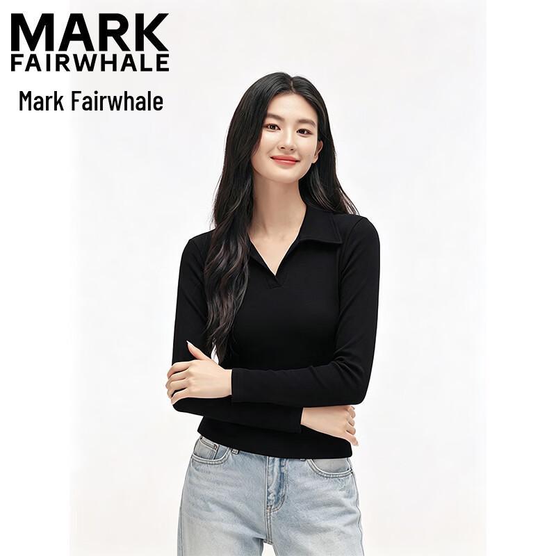 Mark Fairwhale Женская футболка с длинным рукавом и воротником-поло