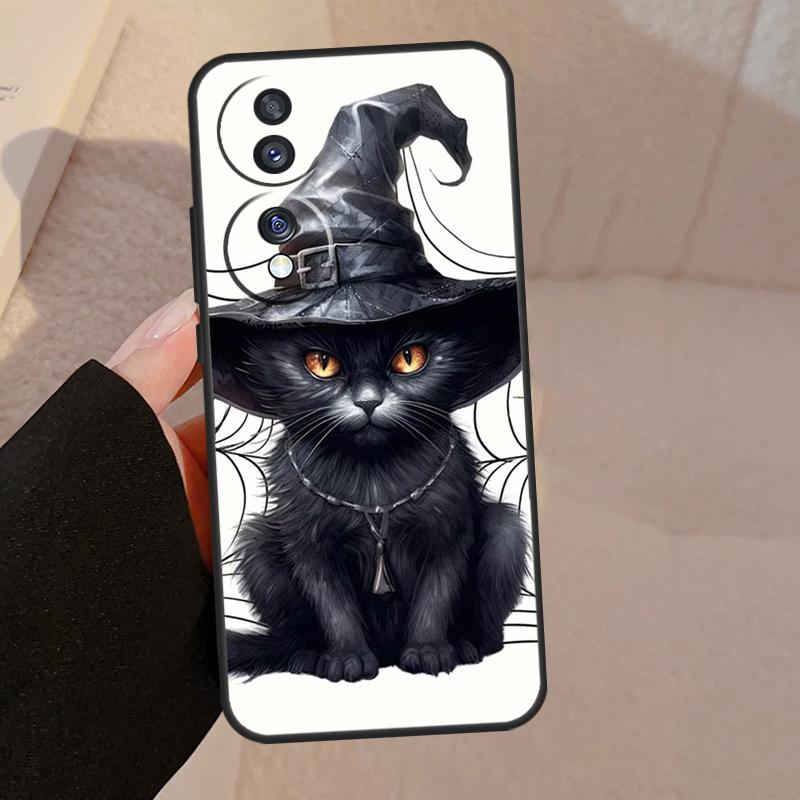 Witch Black Cat Case For Honor X9b X9a X8a X7a X6a X6 X7 X8 X9 8X 9X Honor Magic 5 Pro 50 70 90 Lite Cover