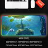 Subnautica Коврик для мыши RGB Игровой коврик для мыши Большой светодиодный коврик Настольный коврик для ПК Светящийся коврик для мыши Большие коврики для клавиатуры Настольный ковер с подсветкой