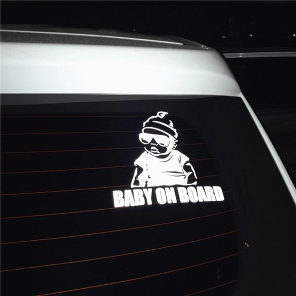 14x9 см BABY ON BOARD крутые задние светоотражающие солнцезащитные очки для детей, автомобильные наклейки, предупреждающие наклейки