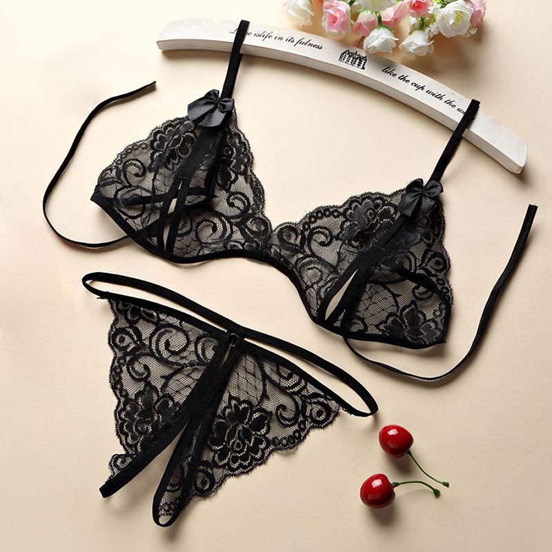 Plus Size Lace Bra Sets Sexy Lingerie For Women Thin Breathable Comfortable Bra And Panty Sets Babydoll Dress Intimate Underwear