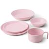 Luonto Set Ilta Pink Color Pasta Soup Cups 5-piece Plates, Plates, Plates, Bowls, T-947739
