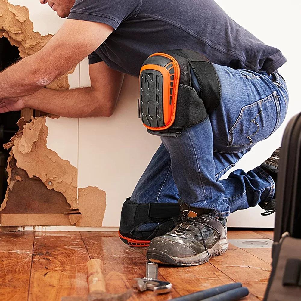 1 пара профессиональных наколенников из вспененного ЭВА повышенной прочности с удобной гелевой подушкой и регулируемыми ремнями для работы, садоводства