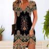 Summer Street Women's A-list Dress Elegant V-neck Short Sleeved Floral Print Casual Dresses