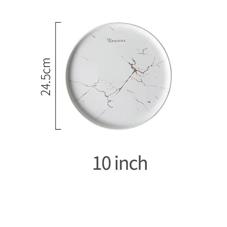Nordic Style Marble Disc Tableware Ceramic Plate Steak Plate Salad Plate Kitchen Supplies
