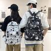 Star Print Student Schoolbag Tie-Dye Backpack Large Capacity Graffiti Campus Backpack