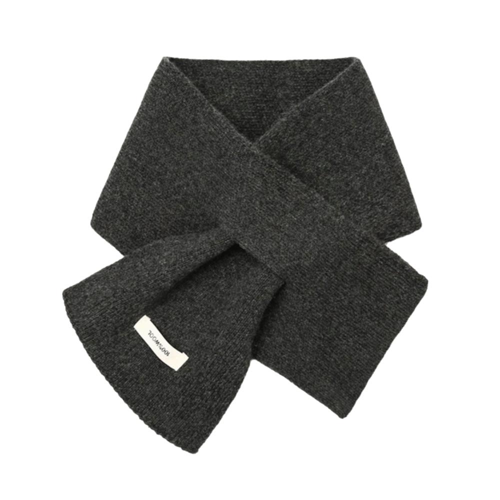 Solid Color Cross Neck Warmer Windproof Minimalist Wool Knitted Scarf Thickened Cold Protection Women Winter Neckerchief