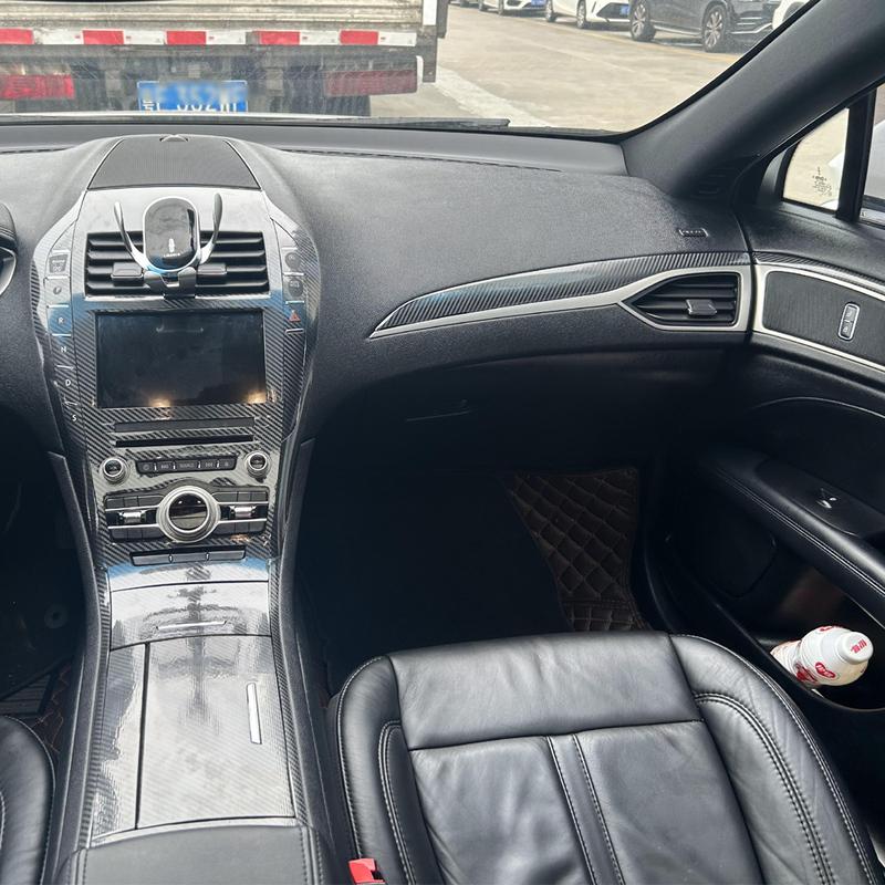 Для Lincoln MKZ 2017- Накладки Декоративные Наклейки на Панель Центральной Консоли Ручку Двери 3D/5D Карбоновое Волокно Стайлинг Автомобиля Аксессуар