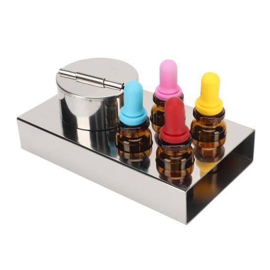 6 шт., бутылочка-капельница для стоматологических лекарств, 10 мл, янтарное стекло, бутылки-капельницы для настойки с держателем из нержавеющей стали