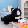Реалистичная плюшевая кошка, мягкая игрушка, супер милая, пушистая, подушка для тела с утяжелением в животе, успокаивающая подушка для тела, забавный подарок, празднование,