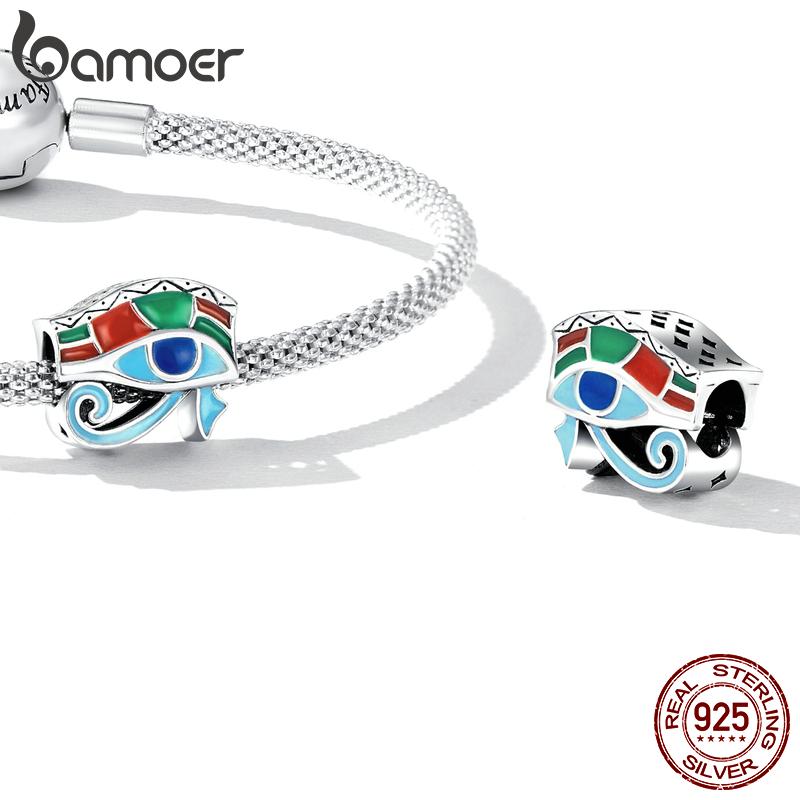 BAMOER, новинка, стерлинговое серебро 925 пробы, разноцветные глазки Гора, подвеска из бисера для женщин, подходит для оригинального браслета «сделай сам», ожерелье, ювелирные изделия