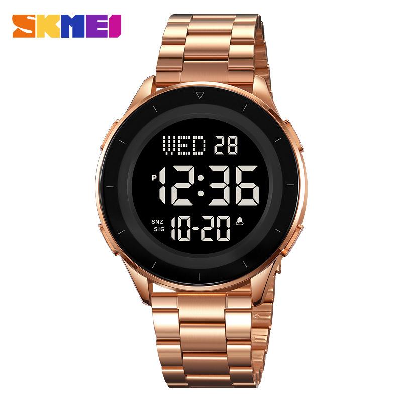 Взрывной момент американские стальные поясные электронные часы круглые модные многофункциональные спортивные водонепроницаемые электронные часы