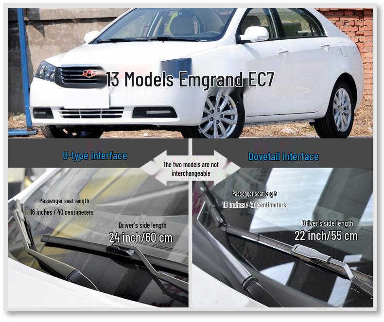 Совместимые щетки стеклоочистителя для Geely Emgrand EC7 (Модели 09-17) Хвостовое крыло и EC718