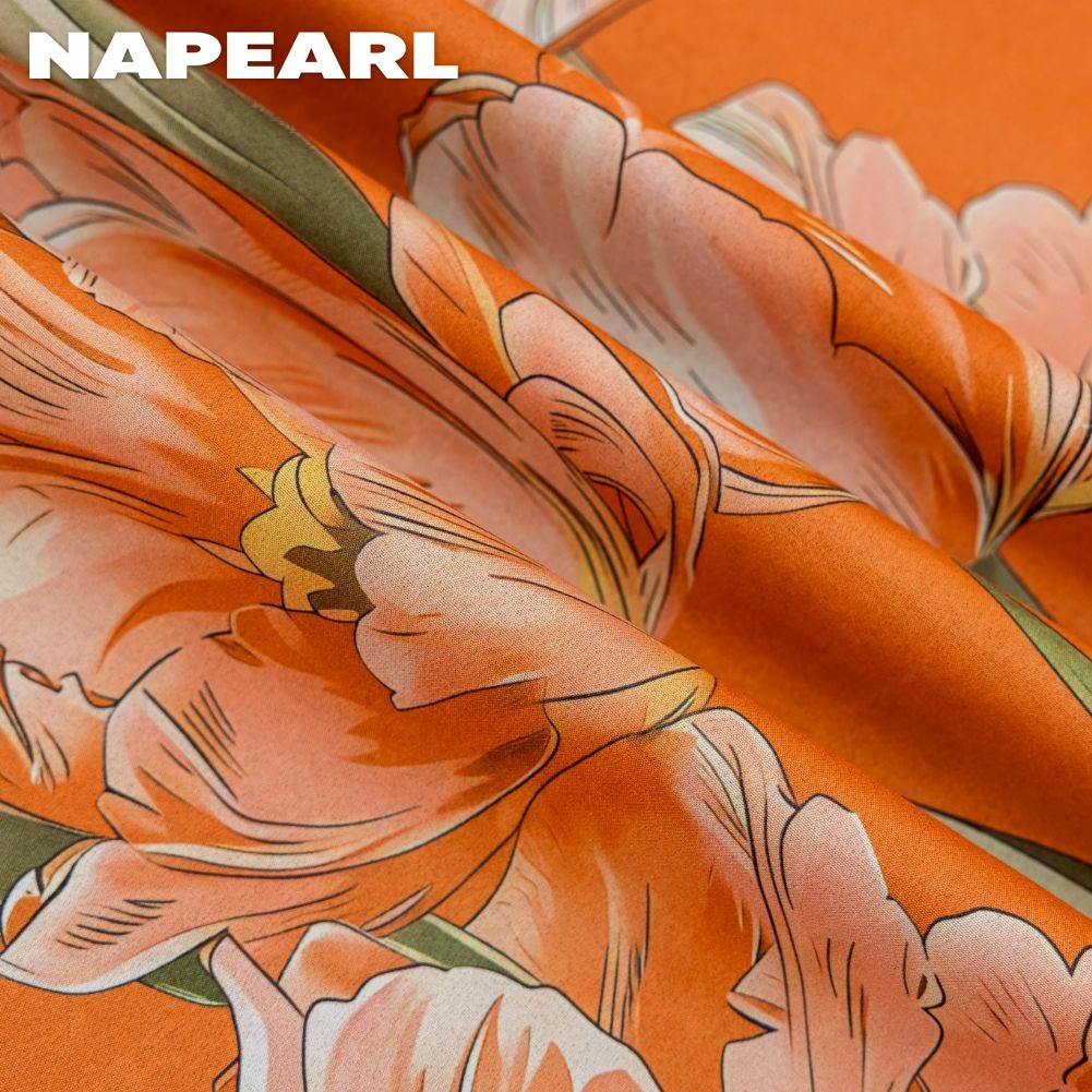 1 шт. шторы NAPEARL в европейском стиле с принтом оранжевых тюльпанов, полностью светонепроницаемые шторы для спальни, гостиной, балкона, окна, для домашнего декора
