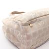 Used CHANEL New Travel Line MM Tote Bag leather Nylon canvas Beige Used Women