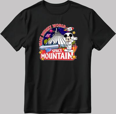 Space Mickey Cute V2 Black T Shirt