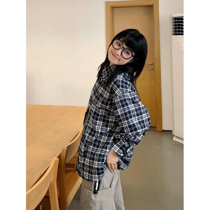 Осенняя хлопковая клетчатая рубашка с длинными рукавами для мужчин и женщин, нейтральная свободная повседневная рубашка, модное пальто для пары, топ