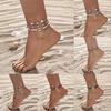 3Pcs Bohemian Starfish Charm Anklet Set For Women Summer Beach Pearl Shell Chain On The Leg Ankle Bracelet Vacation Jewelry