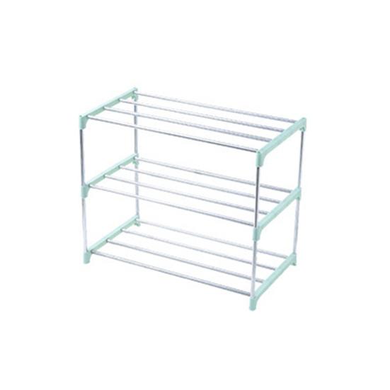 HOW-E 3/4 Layers Shoe Rack Assembled Easy Installation Stainless Steel Household Slipper Storage Shelf